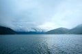 Hardangerfjord summer cloudy view (Norway)