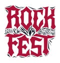 Hardcore Rock Fest Post design template Metal Festival post. Royalty Free Stock Photo