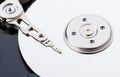 Harddisk drive (HDD) with top cover open closeup Royalty Free Stock Photo