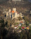 Hardegg, the smallest town in Lower Austria with its castle in spring