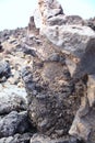 Hardened lava, stone, stone texture, mountains, ascent to the volcano, to the rock, mountain