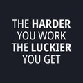 The Harder you work the luckier you get - quotes about working hard