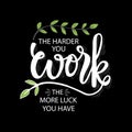 The harder you work the more luck you have.