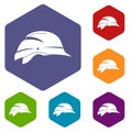 Hardhat icons set Royalty Free Stock Photo