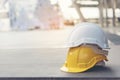 Hardhat industrial . Safety hard hat for engineer and construction worker. Protection equipment inspection helmet for building Royalty Free Stock Photo