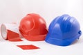 Hardhats and Caution Tape Royalty Free Stock Photo