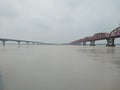 Harding Bridge and Lalon Shah Bridge over the river Padma.