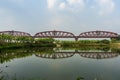 Hardinge Bridge steel railway truss bridge over the Padma River, Bangladesh