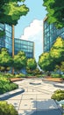 Hardscape Plaza Axonometric View for Urban Design and Architecture Generative AI