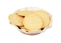 Hardtack cookie in clay bowl Royalty Free Stock Photo