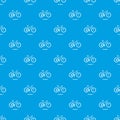 Hardtail bike pattern vector seamless blue Royalty Free Stock Photo