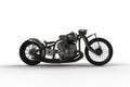 A hardtail vintage motorbike. Side view isolated 3D illustration Royalty Free Stock Photo