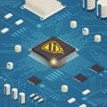 Hardware Bug Isometric Composition Royalty Free Stock Photo