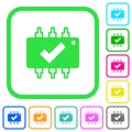 Hardware checked vivid colored flat icons icons