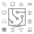 hardware, chip icon. Simple thin line, outline vector element of hardware icons set for UI and UX, website or mobile application