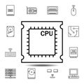 hardware, chip, processor icon. Simple thin line, outline vector element of hardware icons set for UI and UX, website or mobile Royalty Free Stock Photo