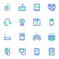 Hardware, computer components line icons set Royalty Free Stock Photo