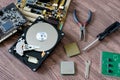 Hardware computer engineering brings computer cpu processor memory socket processor and maintenance tool.Technology and