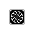 Hardware Computer Fan, PC Cooler Flat Vector Icon