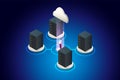 Hardware developer Collect data to save digital data Royalty Free Stock Photo
