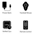 Hardware Devices Glyph Icons Pack Royalty Free Stock Photo