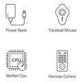 Hardware Devices Line Icons Pack Royalty Free Stock Photo