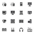 Hardware and devices vector icons set Royalty Free Stock Photo