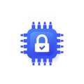 Hardware encryption icon with a chip