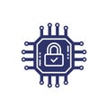 Hardware encryption icon with chipset