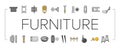 hardware furniture detail fitting icons set vector