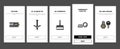 hardware furniture equipment onboarding icons set vector