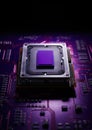 Hardware processor closeup cpu component chip technology digital semiconductor microchip