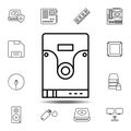 hardware, hard disk icon. Simple thin line, outline vector element of hardware icons set for UI and UX, website or mobile Royalty Free Stock Photo