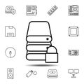 hardware, hard disk, security icon. Simple thin line, outline vector element of hardware icons set for UI and UX, website or Royalty Free Stock Photo