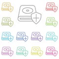 hardware, hard disk, security multi color icon. Simple thin line, outline vector of hardware icons for UI and UX, website or Royalty Free Stock Photo