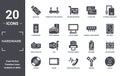 hardware icon set. include creative elements as usb flash, external hard drive, random access memory, polaroid camera, wacom, Royalty Free Stock Photo