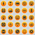 Hardware Icons Set. Collection Of Power Generator, Loudspeakers, Aux Cord And Other Elements. Also Includes Symbols Such