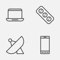 Hardware Icons Set. Collection Of Telephone, Antenna, Extension Cord And Other Elements. Also Includes Symbols Such As Royalty Free Stock Photo