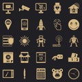 Hardware icons set, simple style Royalty Free Stock Photo