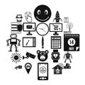 Hardware icons set, simple style Royalty Free Stock Photo