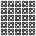 100 hardware icons set black circle Royalty Free Stock Photo