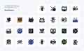 25 Hardware Line Filled Style icon pack Royalty Free Stock Photo