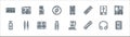hardware line icons. linear set. quality vector line set such as rom, ram, thumb drive, tooth, external hard drive, gpu, server,