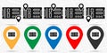 Hardware, mainboard icon in location set. Simple glyph, flat illustration element of hardware theme icons