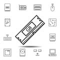 hardware, memory, ram icon. Simple thin line, outline vector element of hardware icons set for UI and UX, website or mobile Royalty Free Stock Photo