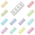 hardware, memory, ram multi color icon. Simple thin line, outline vector of hardware icons for UI and UX, website or mobile Royalty Free Stock Photo