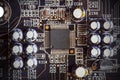 Hardware microchip processor circuit board computer Royalty Free Stock Photo