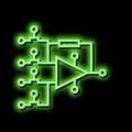hardware model neural network neon glow icon illustration Royalty Free Stock Photo