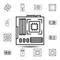 hardware, motherboard icon. Simple thin line, outline vector element of hardware icons set for UI and UX, website or mobile