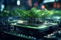 Industrial circuit electronic component board microchip chips processor computing background technology motherboard